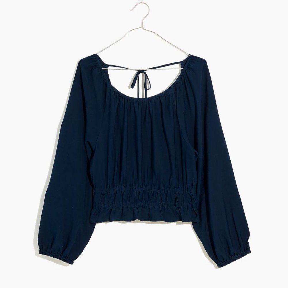 Madewell NWT Twill Tie-Back Cutout Top